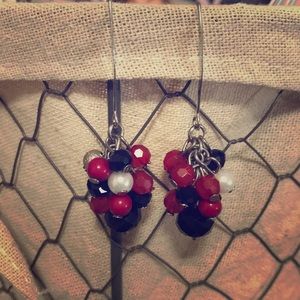 Red and black earrings
